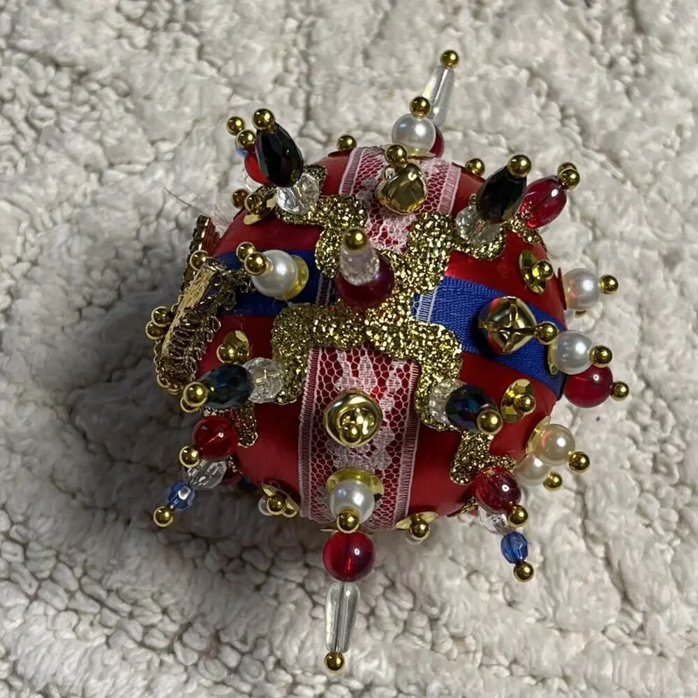 Push Pin Sequins Brooch Satin Thread Ball USA Flag Patriotic Ornament 250th 2026